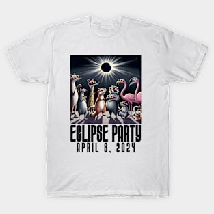 Eclipse 2024 Watch Party Funny Animals - Solar Event, Solar Eclipse April 8 2024, Totality T-Shirt